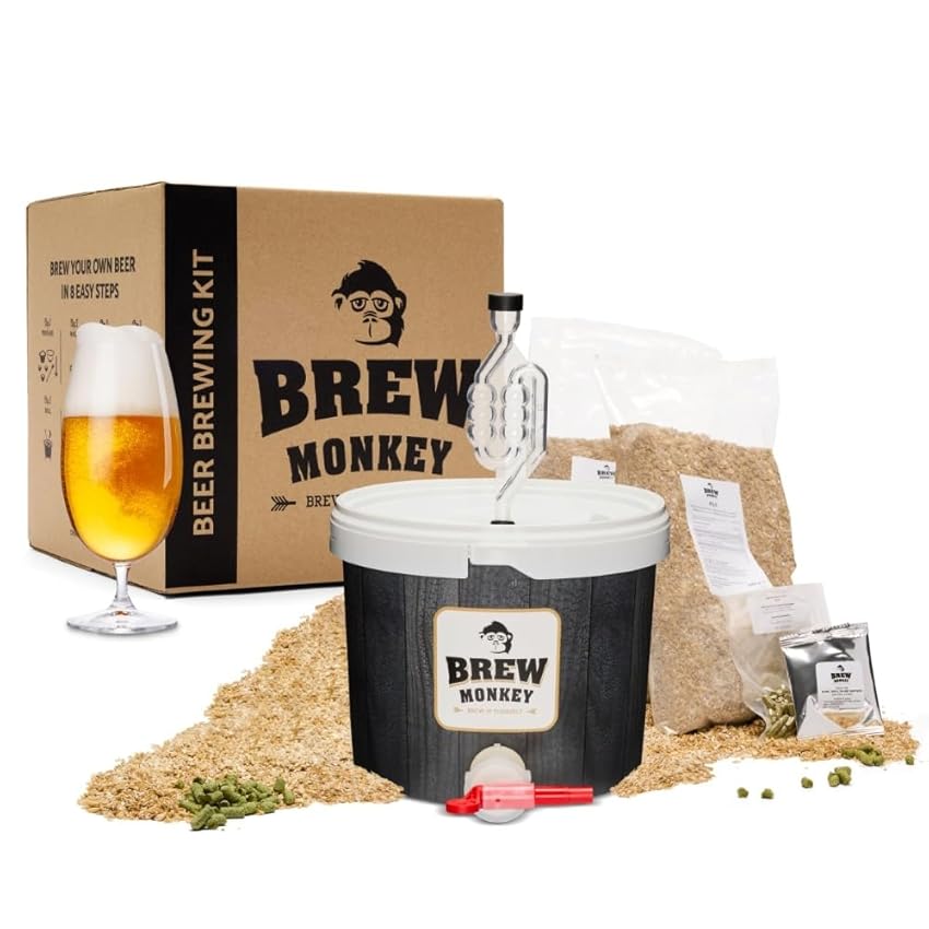 Brew Monkey® Kit Per Fare La Birra Bionda | Kit Base 5 L | 6 Brew Monkey® Kit Per Fare La Birra Bionda | Kit Base 5 L | 6