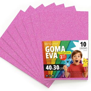 OFITURIA Fogli di Gomma Eva Glitterata per Lavoretti Creativi