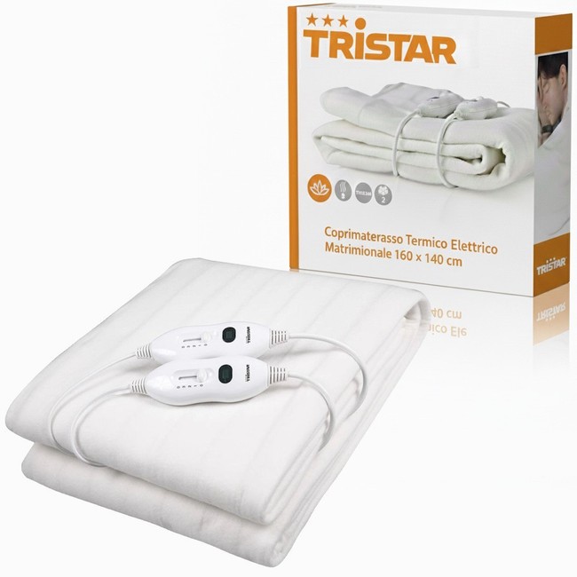 TRISTAR SCALDASONNO MATRIMONIALE SCALDALETTO ELETTRICO 160x140 CM TERMOCOPERTA