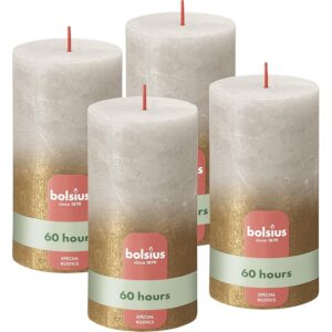 Bolsius Candele Rustiche a Colonna - Metallizzate - 13 x 7 cm