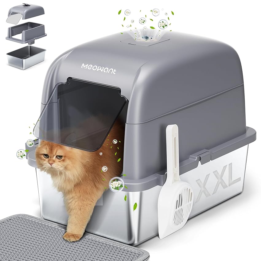 Meowant Lettiera Gatto in Acciaio Inox