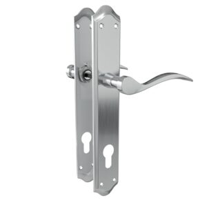 Amig - Set maniglia per porta con placca per porta interna - Acciaio Zama