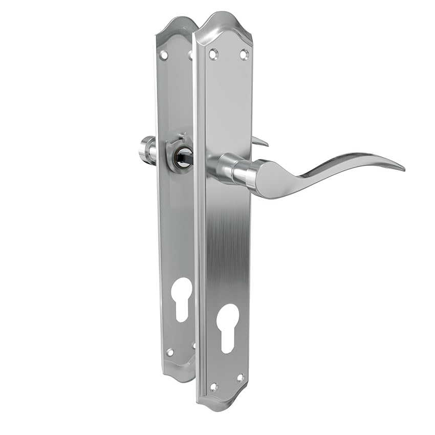 Amig - Set maniglia per porta con placca per porta interna - Acciaio Zama