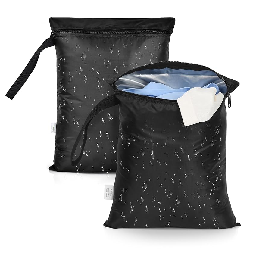 OTraki Sacco Biancheria Sporca Viaggio Riutilizzabile Wet Bag con Zip Tessuto Oxford OTraki Sacco Biancheria Sporca Viaggio Riutilizzabile Wet Bag con Zip Tessuto Oxford