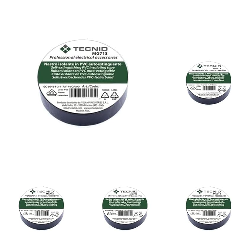 TECNID Nastro Isolante in PVC - 15mm x 10mt - Spessore 0
