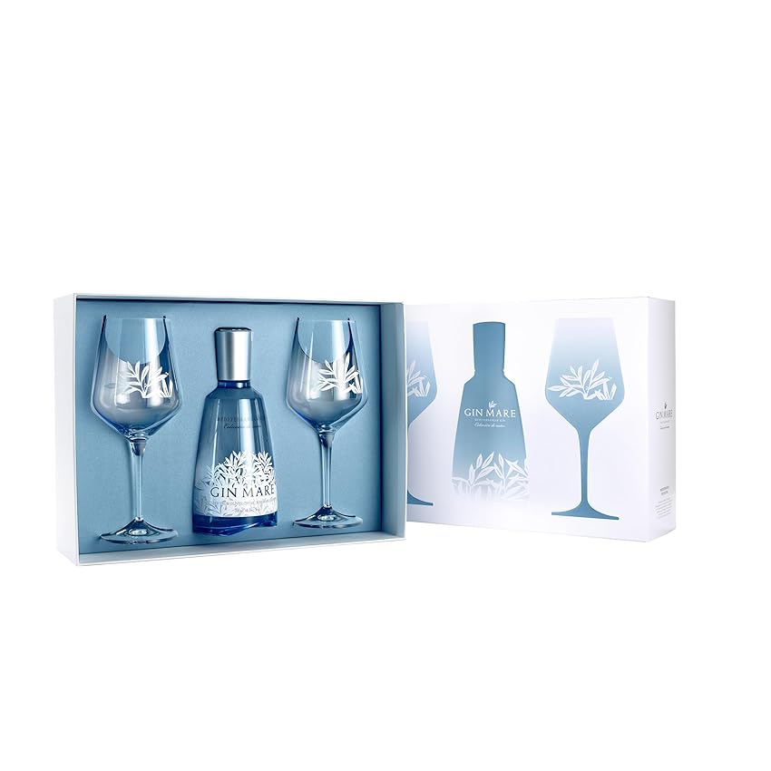 Gin Mare Mediterranean Gin 70cl - Special pack con due bicchieri 42