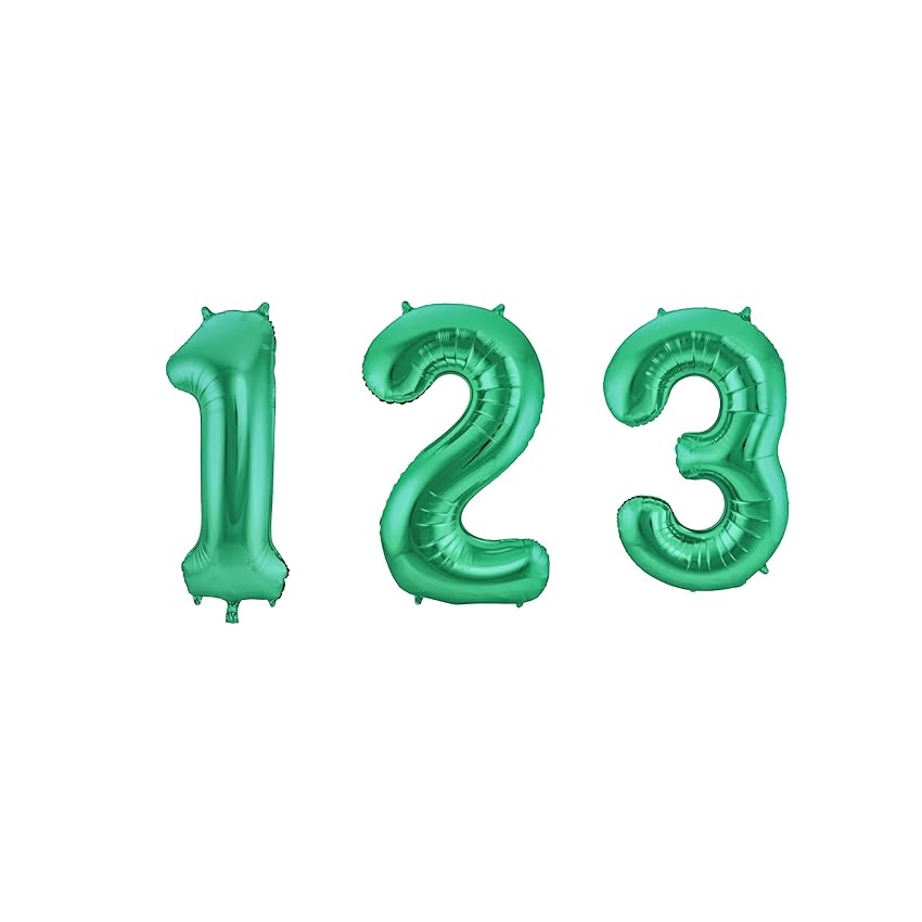 Folat 65917 Palloncino di Alluminio Numero Figura 7 Verde Metallizzato Opaco 86 cm