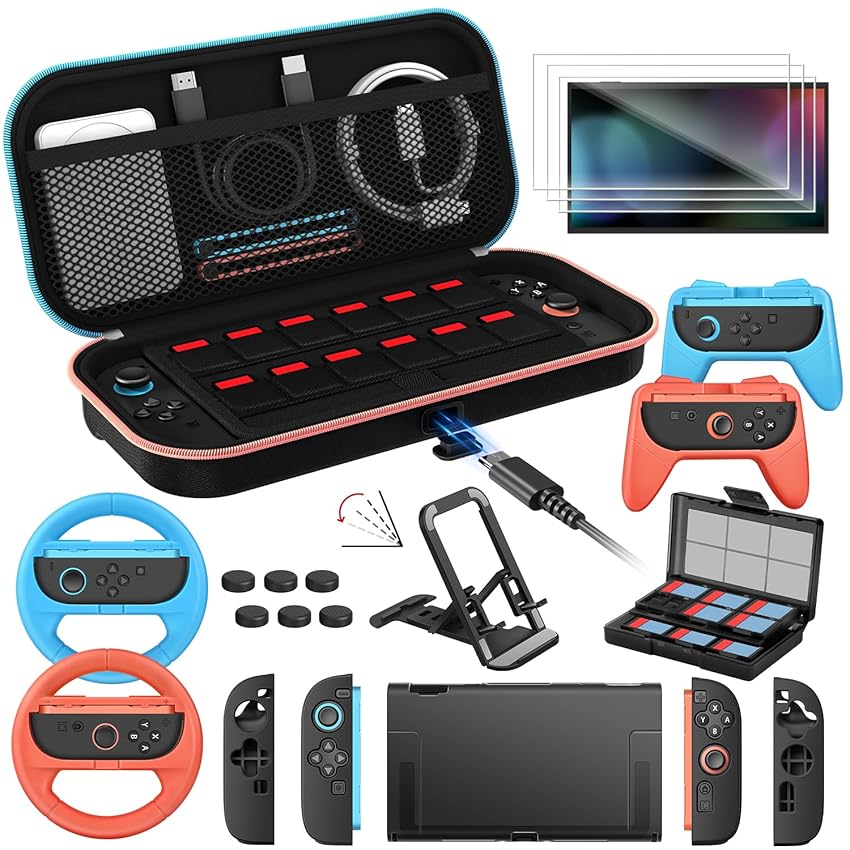 iVoler 21 in 1 Kit di Accessori per Nintendo Switch 2 - Include Custodia di Ricarica