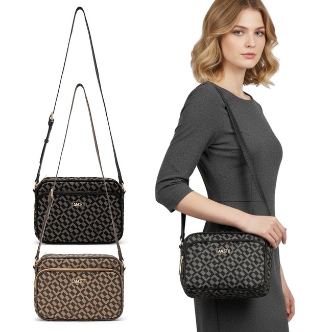 Borsa a spalla donna LANCETTI mod. TOKAI 2 pelle PU tracolla a spalla elegante