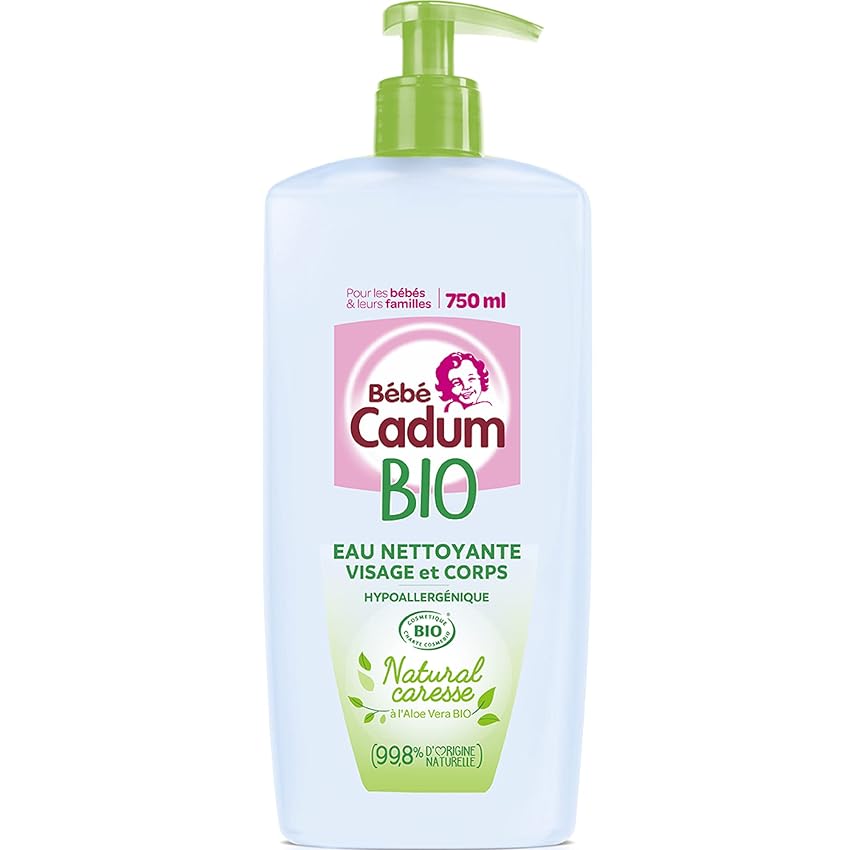 Cadum Natural Caresse - Acqua detergente ipoallergenico certificato biologico per neonati