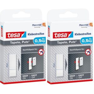Tesa Adhesive Strips for Wallpaper & Plaster 0.5kg (Confezione da 2)