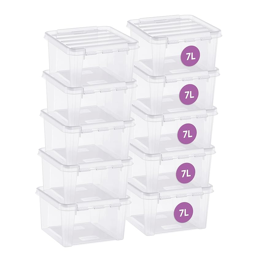 SmartStore Scatole di stoccaggio in plastica da 7L con Coperchi