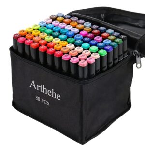 ARTHEHE 80 Colori Pennarelli Punta Marcatore Artistici Pennello Marker ad Penna Professionale