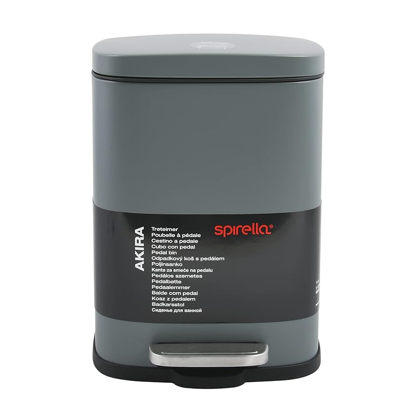 Spirella - Cestino per Bagno a Pedale Modello Akira - Acciaio Inossidabile di Alta Qualità