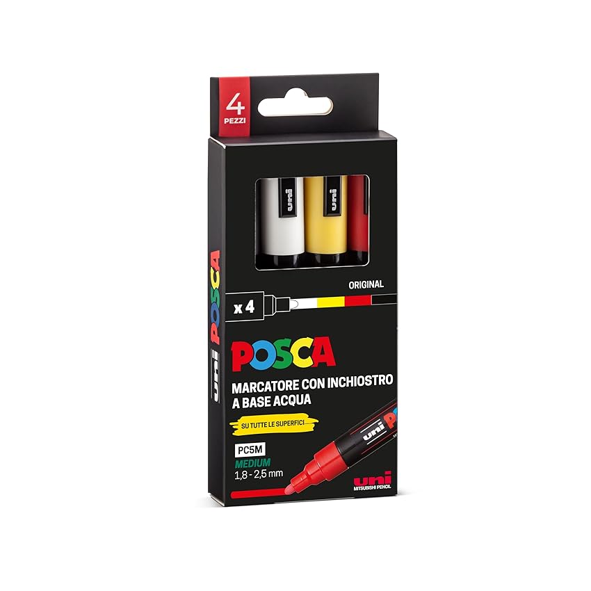 POSCA - Uniposca Set con Pennarelli Acrilici Punta Tonda 1.8 POSCA - Uniposca Set con Pennarelli Acrilici Punta Tonda 1.8