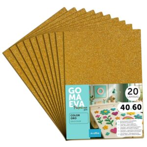 m-office Fogli di Gomma Eva Colorata Glitterata