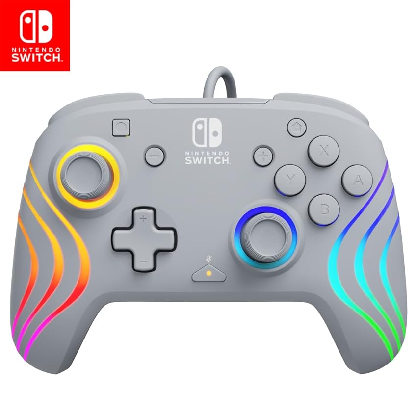 PDP Official Switch Afterglow Wave Wired Controller - Grey PDP Official Switch Afterglow Wave Wired Controller - Grey