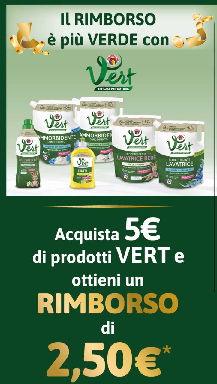 Cashback IL RIMBORSO È PIÙ VERDE CON VERT