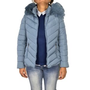 Giubbotto Donna Invernale Piumino Imbottito Con Cappuccio Giubbino Caldo VEQUE