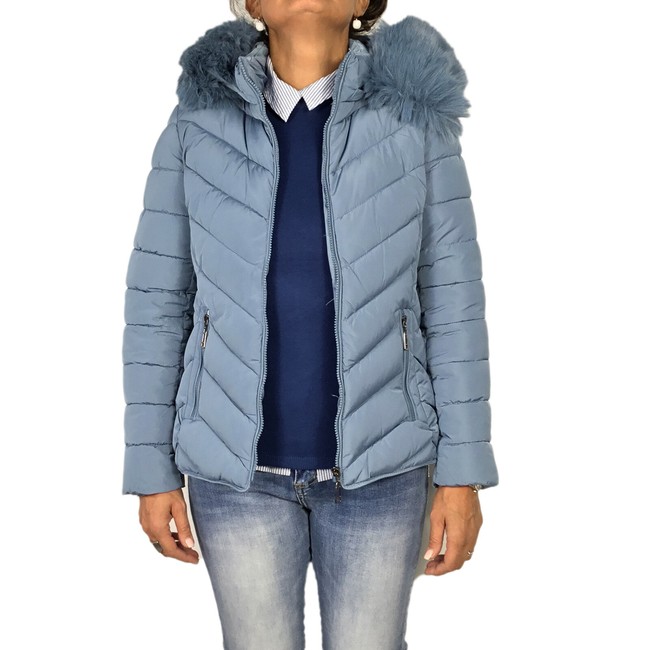 Giubbotto Donna Invernale Piumino Imbottito Con Cappuccio Giubbino Caldo VEQUE