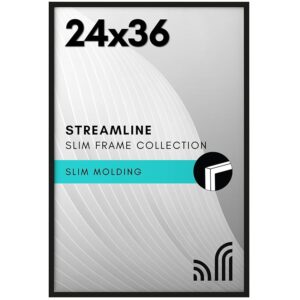 Americanflat 24x36 Poster Frame with Polished Plexiglass - Streamline Collection