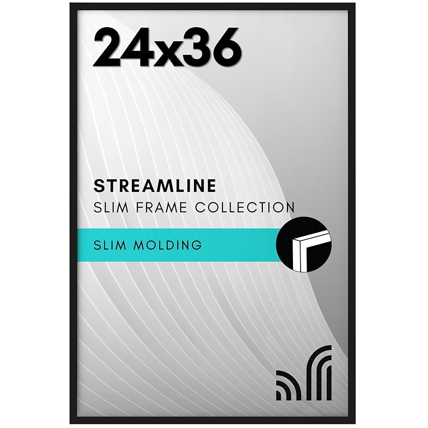 Americanflat 24x36 Poster Frame with Polished Plexiglass - Streamline Collection Americanflat 24x36 Poster Frame with Polished Plexiglass - Streamline Collection