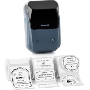NIIMBOT B1 Etichettatrice Bluetooth con Etichette con 3 rotoli di etichette larghe