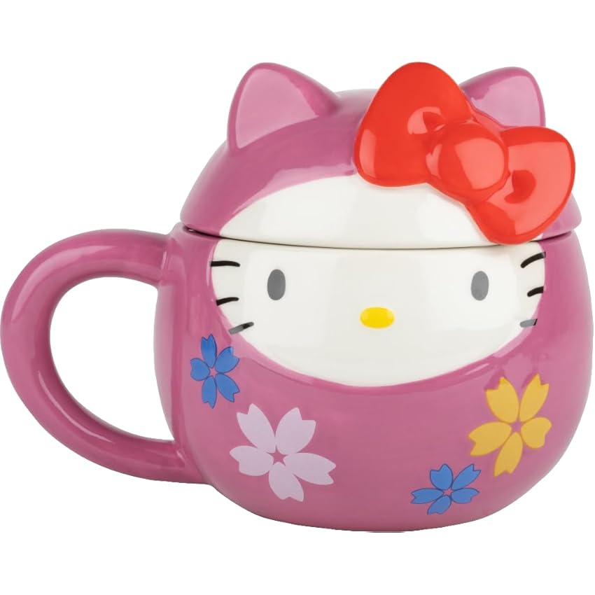 Konix Hello Kitty Tazza in ceramica 3D - 320 ml - Design Daruma Konix Hello Kitty Tazza in ceramica 3D - 320 ml - Design Daruma