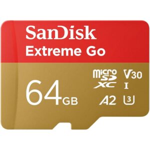 SanDisk 64GB Extreme Go scheda microSDXC + adattatore SD (per smartphones e Tablet Android)