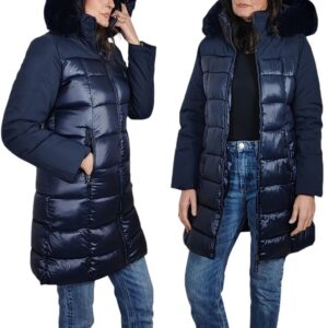 Piumino Donna Lungo Cappuccio Invernale Giubbotto Imbottito Elegante Caldo Veque