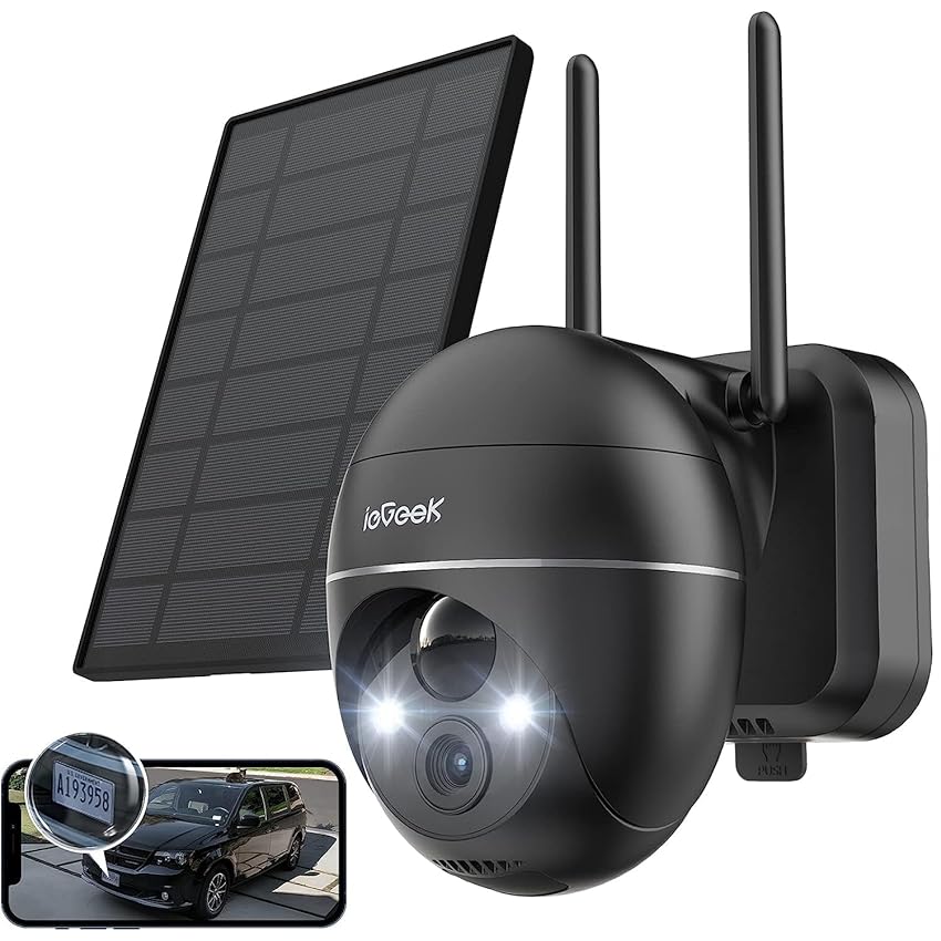 ieGeek 2K Telecamera Wi-Fi Esterno Senza Fili 360° PTZ Videocamera Sorveglianza WiFi
