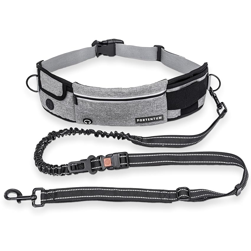PORTENTUM Guinzaglio mani libere per cani con cintura regolabile 60–127 cm – Ideale per correre