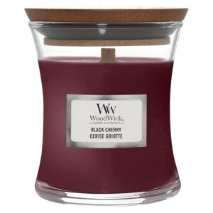 WoodWick Candela profumata Hourglass media con stoppino crepitante | Amarena | Durata