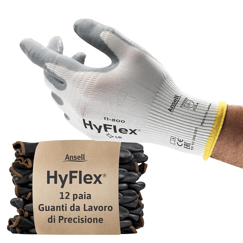 Ansell HyFlex 11-800 Guanti da Lavoro Professionali