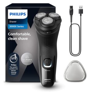 Philips rasoio elettrico serie 3000x - Rasoio elettrico Wet & Dry per uomo colore Deep Black