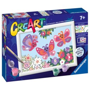 Ravensburger - Creart Serie E Farfalle Glitter | Kit Pittura Bambini | Dipingere Con