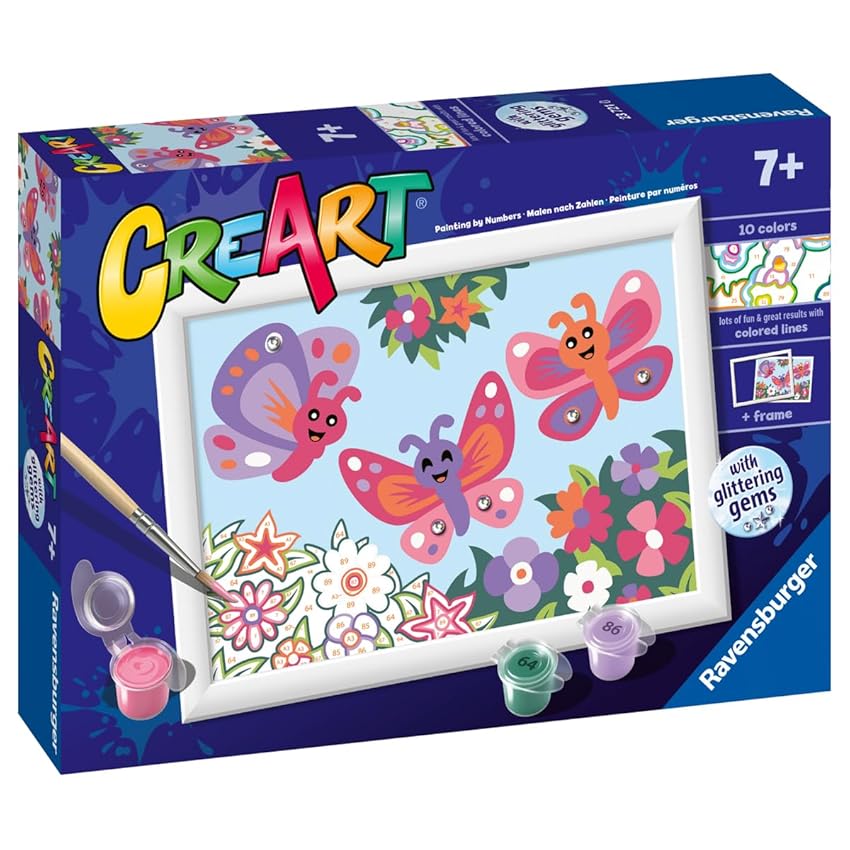 Ravensburger - Creart Serie E Farfalle Glitter | Kit Pittura Bambini | Dipingere Con Ravensburger - Creart Serie E Farfalle Glitter | Kit Pittura Bambini | Dipingere Con