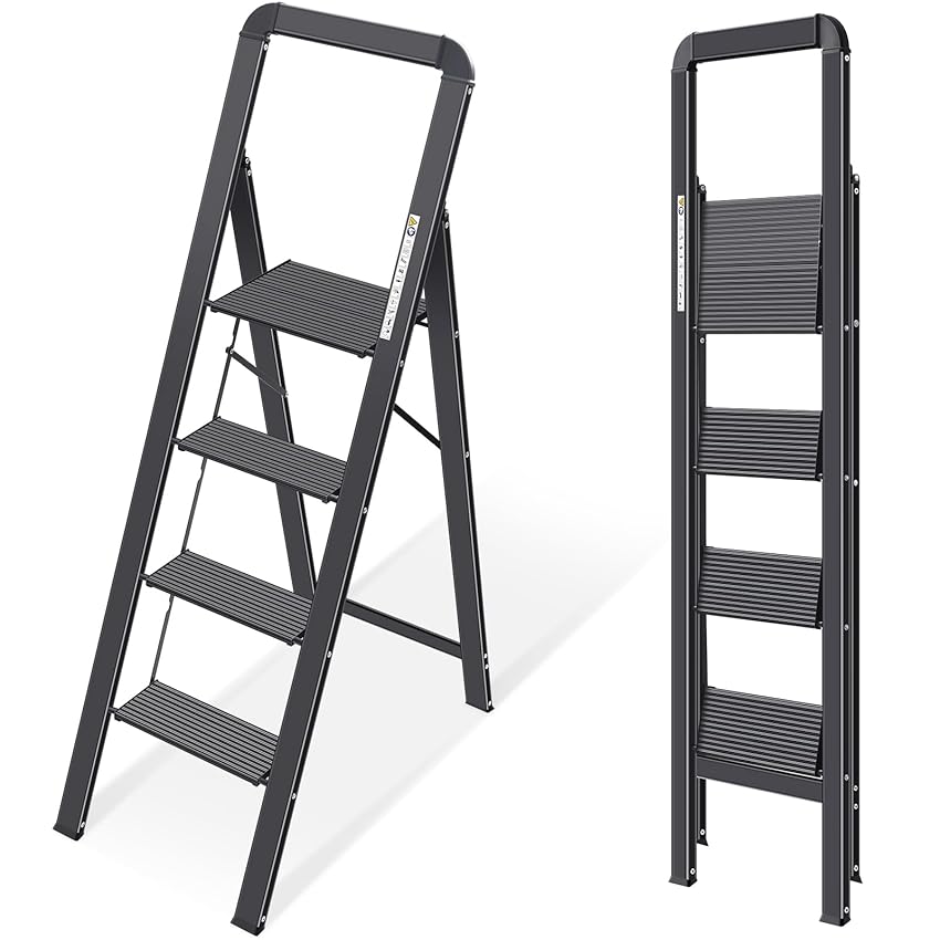 KINGRACK Scaletta 4 Gradini Pieghevole in Alluminio KINGRACK Scaletta 4 Gradini Pieghevole in Alluminio