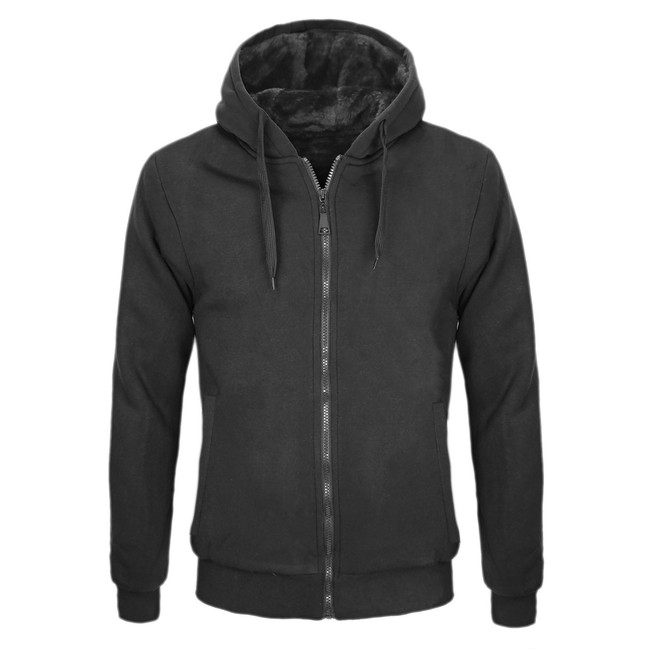 Giubbotto Uomo Felpa Invernale Cappuccio Giubbino Imbottito Con Pelliccia VEQUE