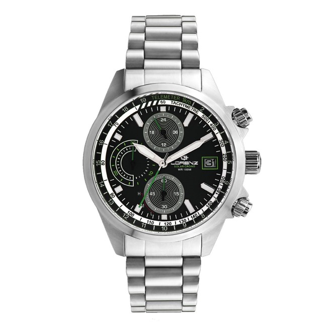 Lorenz Solar Crono 030253CC Cronografo da uomo in acciaio inox a carica solare