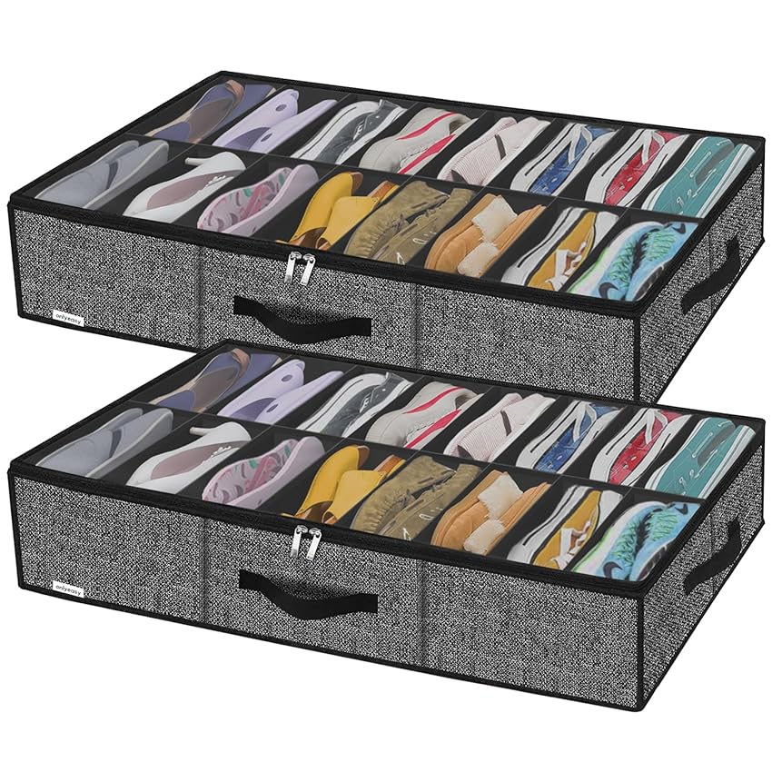 homyfort Soluzione Extra Large per riporre Scarpe sotto il Letto per Armadio 16x2 Paia