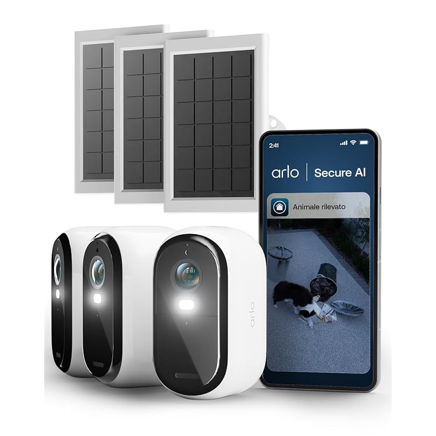 Arlo Essential 3 HD + 3 pannelli solari