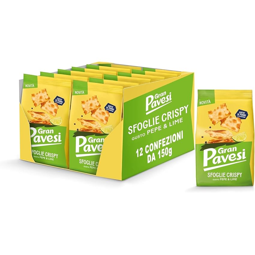 Gran Pavesi Cracker Le Sfoglie Crispy Gusto Lime e Pepe Gran Pavesi Cracker Le Sfoglie Crispy Gusto Lime e Pepe