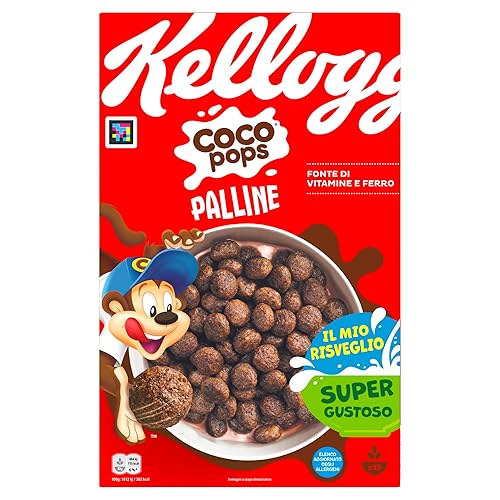 Kellogg's Coco Pops | Palline al Cioccolato | con Mais al Cacao Tostato | Confezione Kellogg's Coco Pops | Palline al Cioccolato | con Mais al Cacao Tostato | Confezione