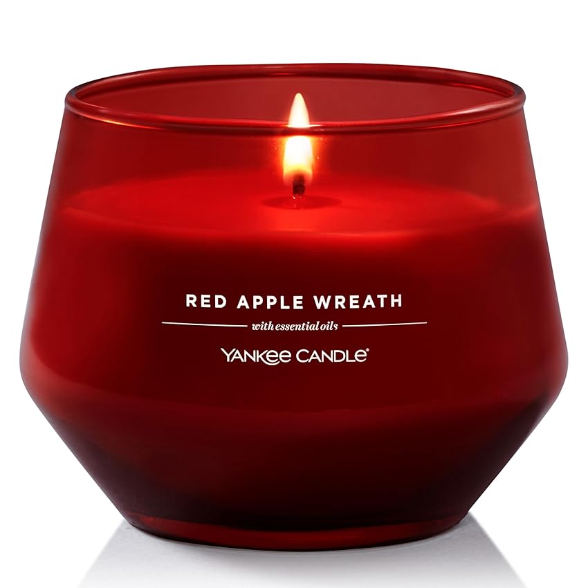 Yankee Candle Studio Candele profumate | Candela media Red Apple Wreath |Lunga durata: 35 Yankee Candle Studio Candele profumate | Candela media Red Apple Wreath |Lunga durata: 35