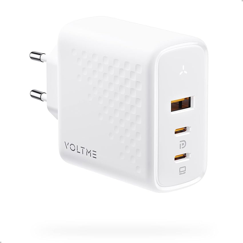 VOLTME Caricatore 100W USB-C GaN III per Laptop Caricatore Rapido Bianco