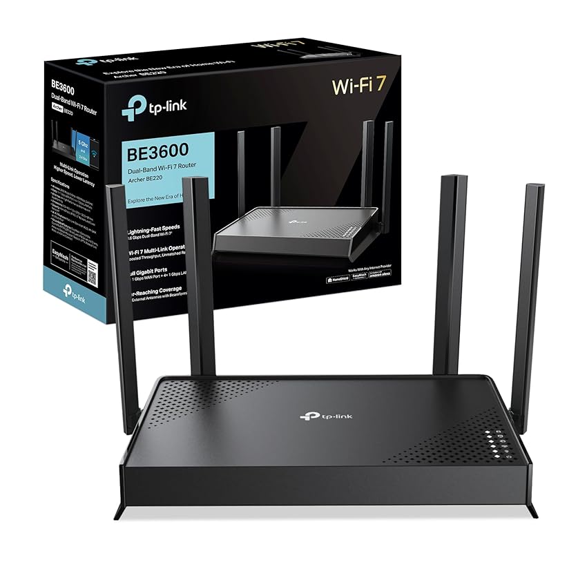 TP-Link Wi-Fi 7 Archer BE220 Router Wi-Fi BE3600Mbps Dual-Band
