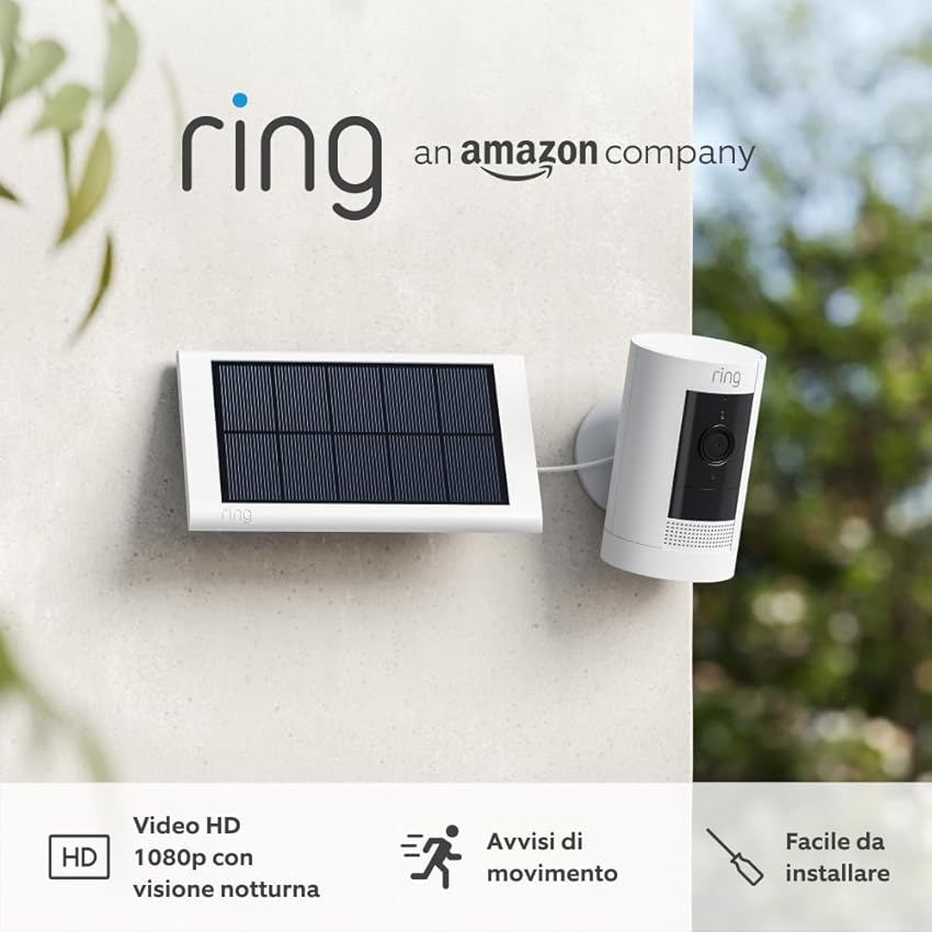 Ring videocamera esterna a energia solare (Stick Up Cam)