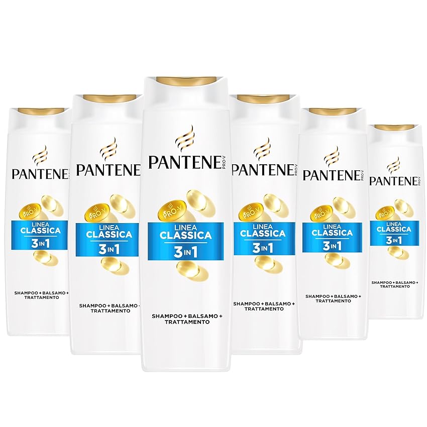 Pantene Pro-V Shampoo 3 in 1 Linea Classica 6x300ml per Capelli Normali e Misti