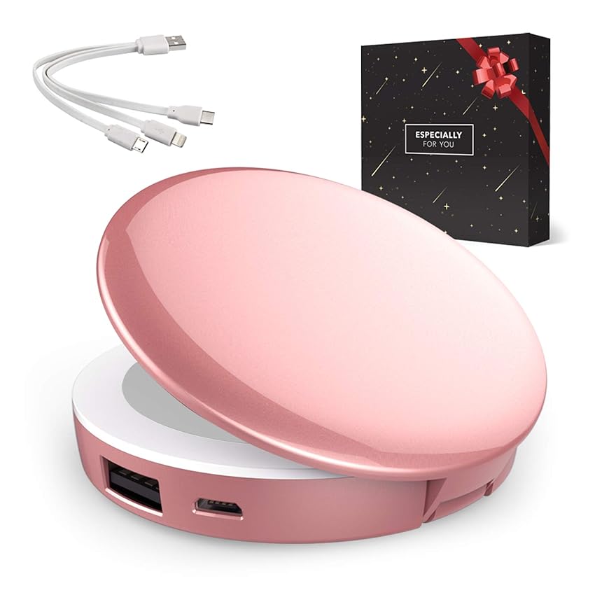 Regalo Per Donna – Powerbank Comspecchio a Led Per Iphone Samsung – Regalo Di Compleanno